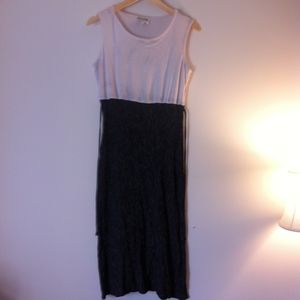 Vintage 90s Tie Back Blue & White Tank Top Dress